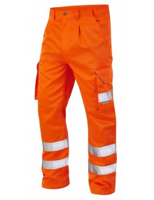 Leo Bideford Class 1 Orange Polycotton Cargo Trousers CT01-O High Visibility